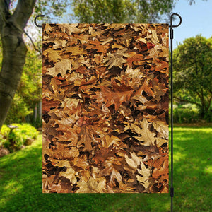 Fall Leaves Hunting Camouflage Print Garden Flag