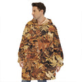 Fall Leaves Hunting Camouflage Print Hoodie Blanket