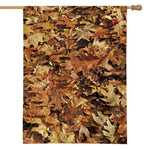 Fall Leaves Hunting Camouflage Print House Flag