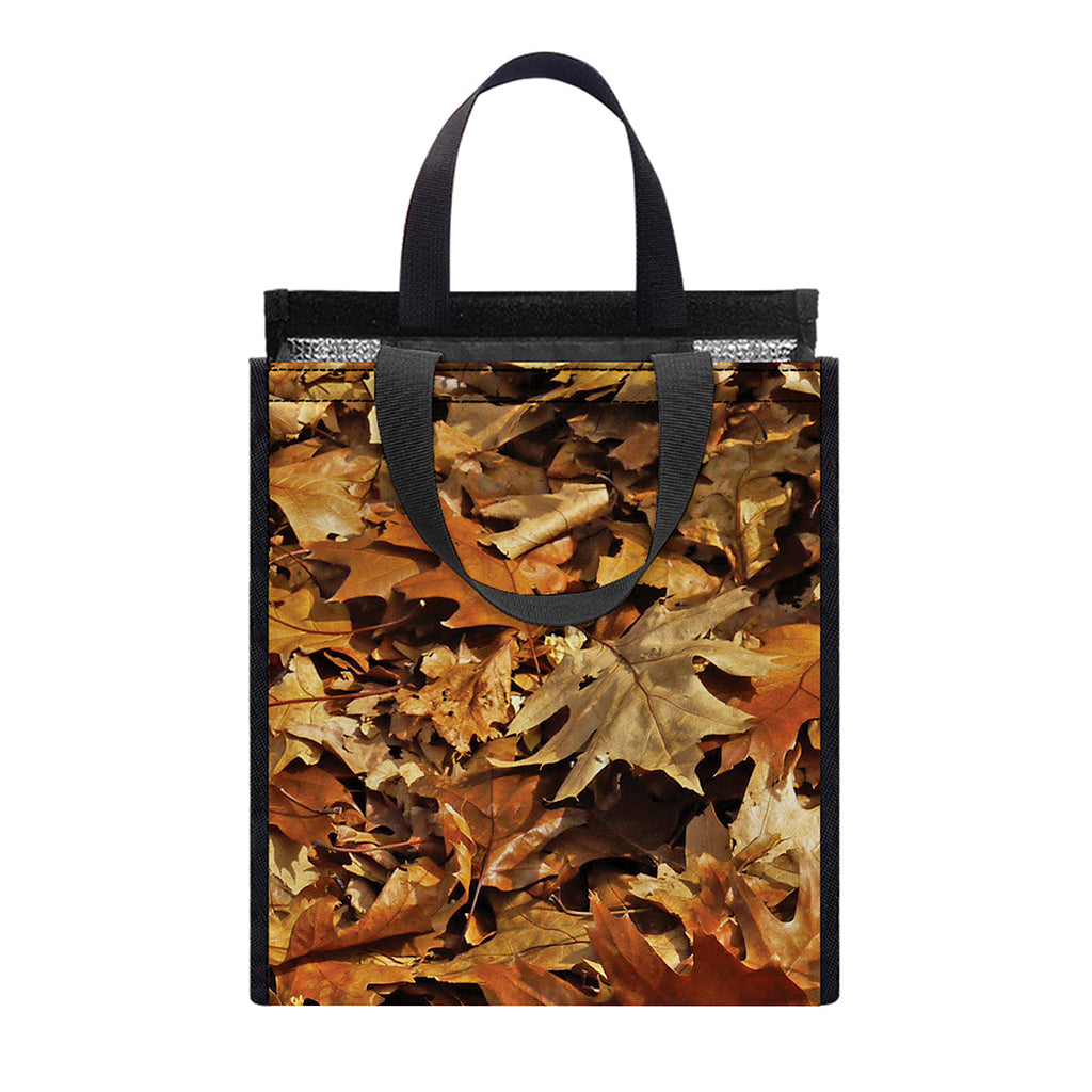 Fall Leaves Hunting Camouflage Print Insulated Lunch Tote
