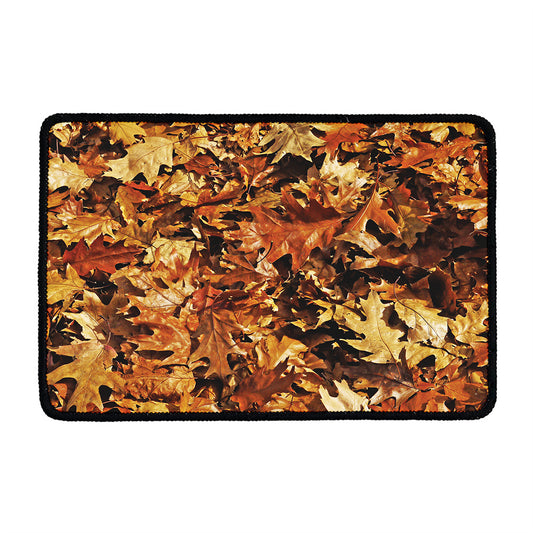 Fall Leaves Hunting Camouflage Print Kitchen Mat