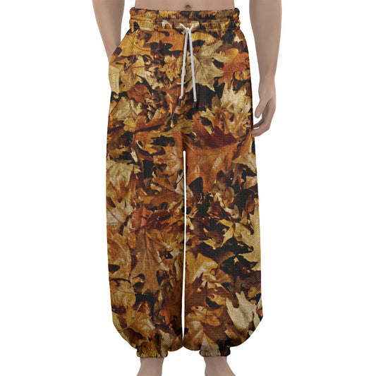 Fall Leaves Hunting Camouflage Print Lantern Pants