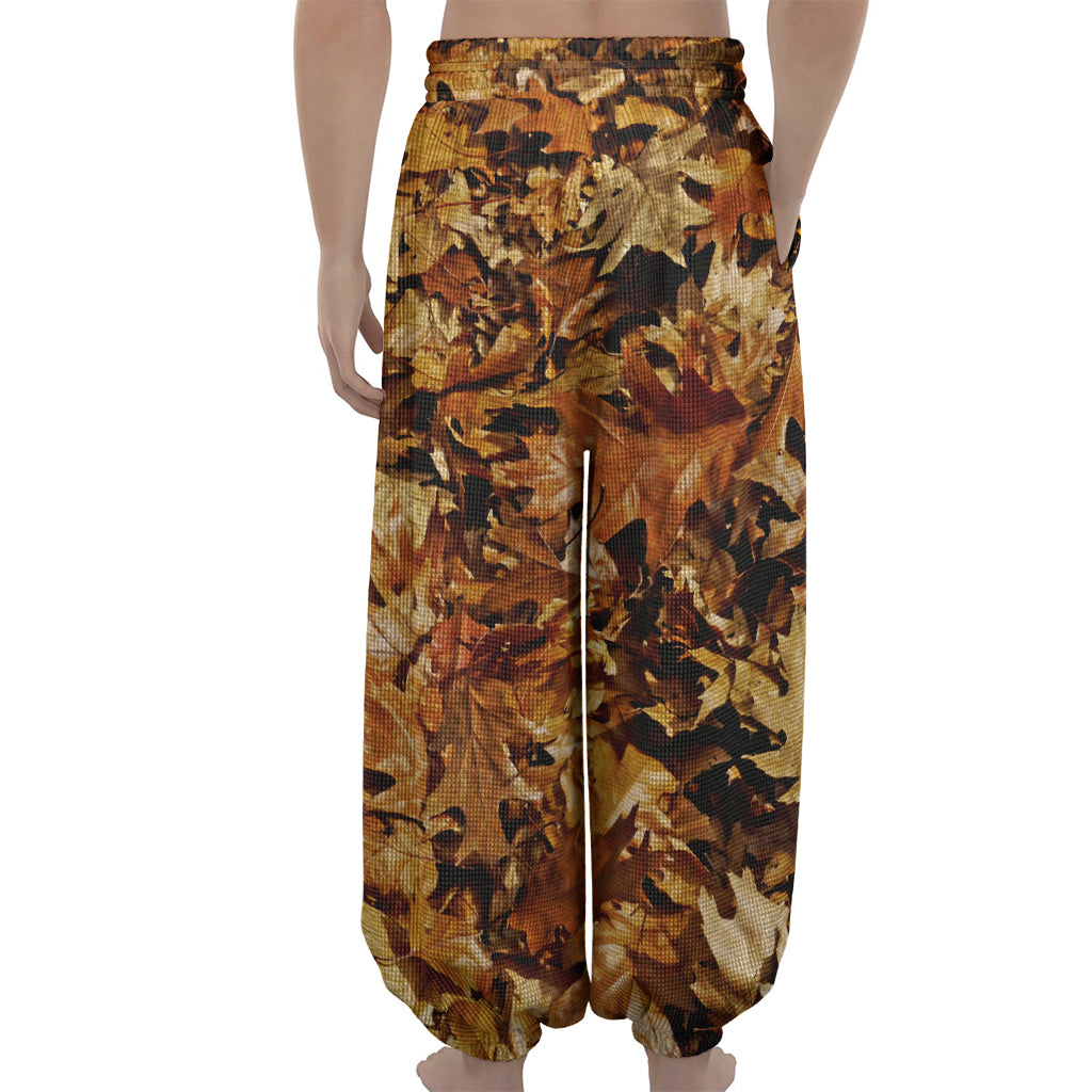Fall Leaves Hunting Camouflage Print Lantern Pants