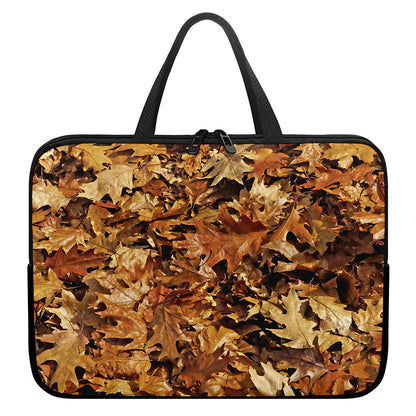 Fall Leaves Hunting Camouflage Print Laptop Sleeve With Handle