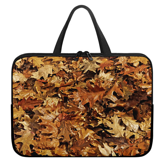 Fall Leaves Hunting Camouflage Print Laptop Sleeve With Handle