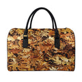 Fall Leaves Hunting Camouflage Print Leather Duffel Bag