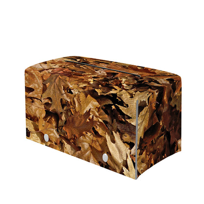Fall Leaves Hunting Camouflage Print Leather Tissue Box Cover