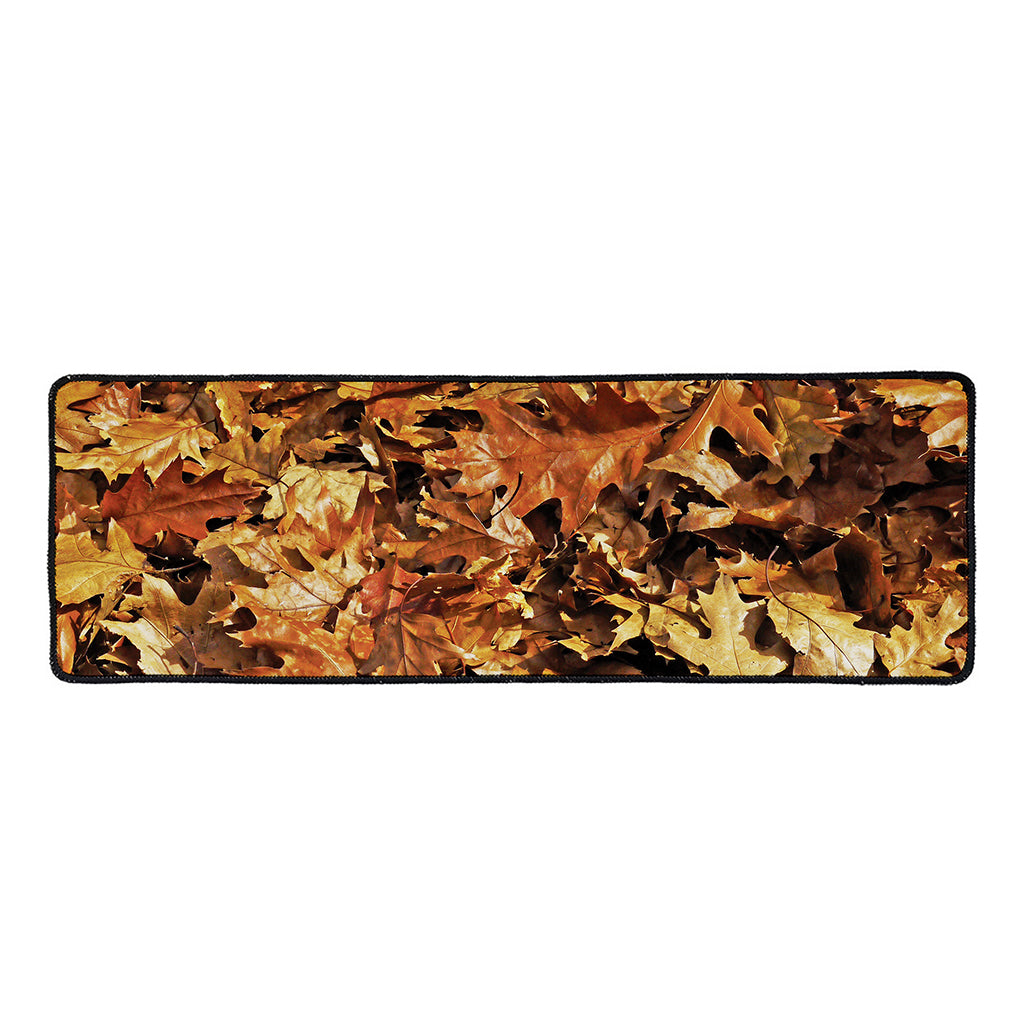 Fall Leaves Hunting Camouflage Print Long Kitchen Mat