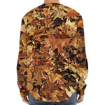Fall Leaves Hunting Camouflage Print Long Sleeve Baseball Jersey