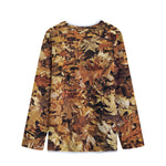 Fall Leaves Hunting Camouflage Print Long Sleeve Short Coat