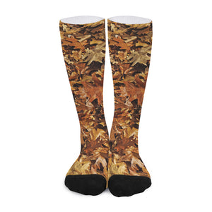 Fall Leaves Hunting Camouflage Print Long Socks