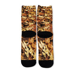 Fall Leaves Hunting Camouflage Print Long Socks