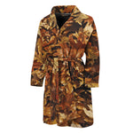 Fall Leaves Hunting Camouflage Print Men's Bathrobe