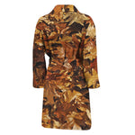 Fall Leaves Hunting Camouflage Print Men's Bathrobe