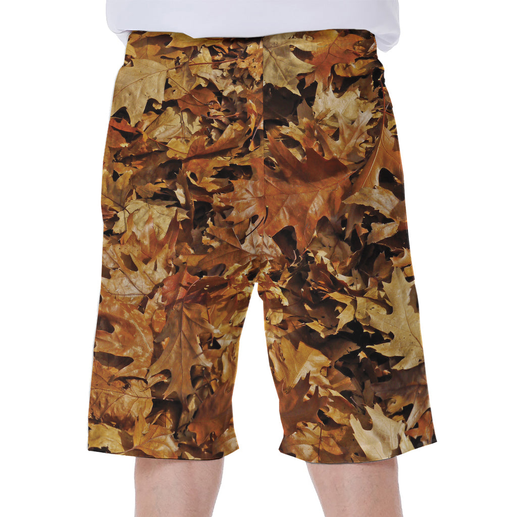 Fall Leaves Hunting Camouflage Print Men's Beach Shorts