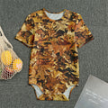 Fall Leaves Hunting Camouflage Print Men's Bodysuit