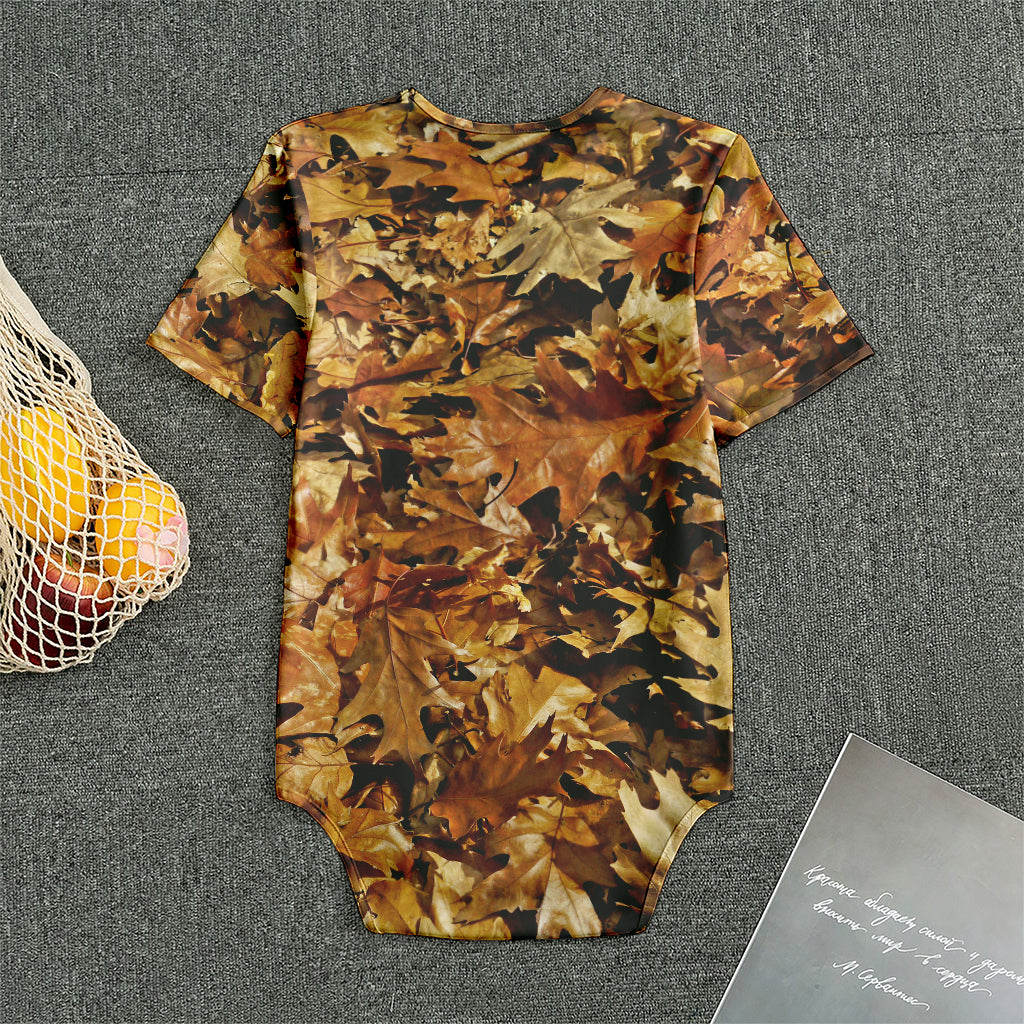Fall Leaves Hunting Camouflage Print Men's Bodysuit