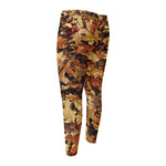 Fall Leaves Hunting Camouflage Print Men's Compression Pants
