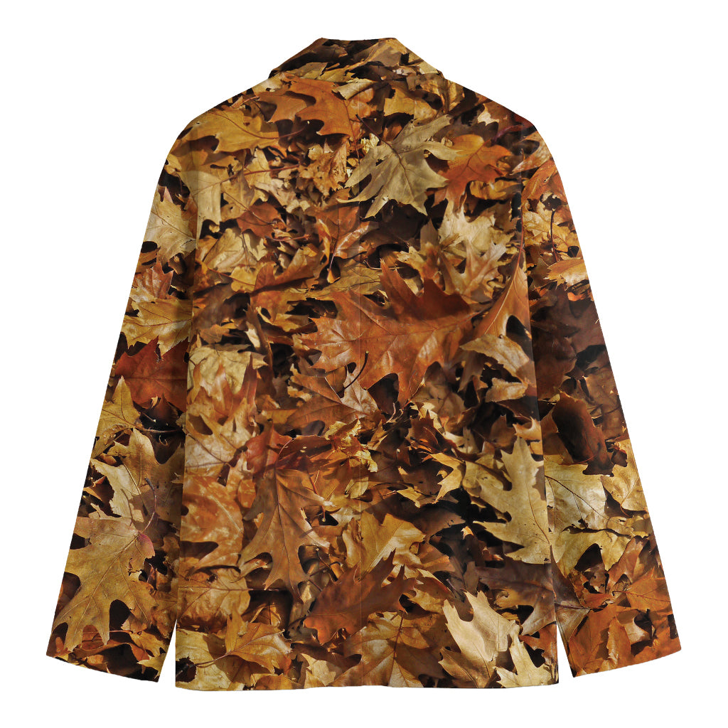 Fall Leaves Hunting Camouflage Print Men's Cotton Blazer