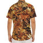 Fall Leaves Hunting Camouflage Print Men's Deep V-Neck Shirt