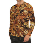 Fall Leaves Hunting Camouflage Print Men's Long Sleeve Rash Guard