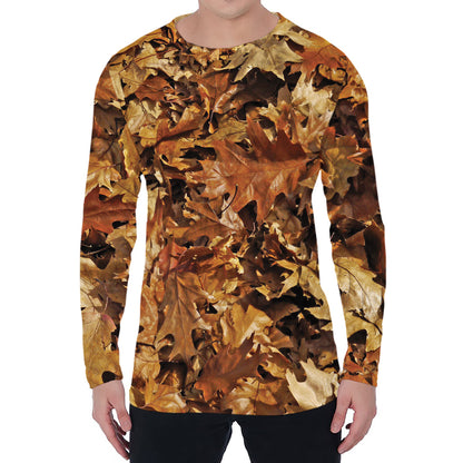 Fall Leaves Hunting Camouflage Print Men's Long Sleeve T-Shirt