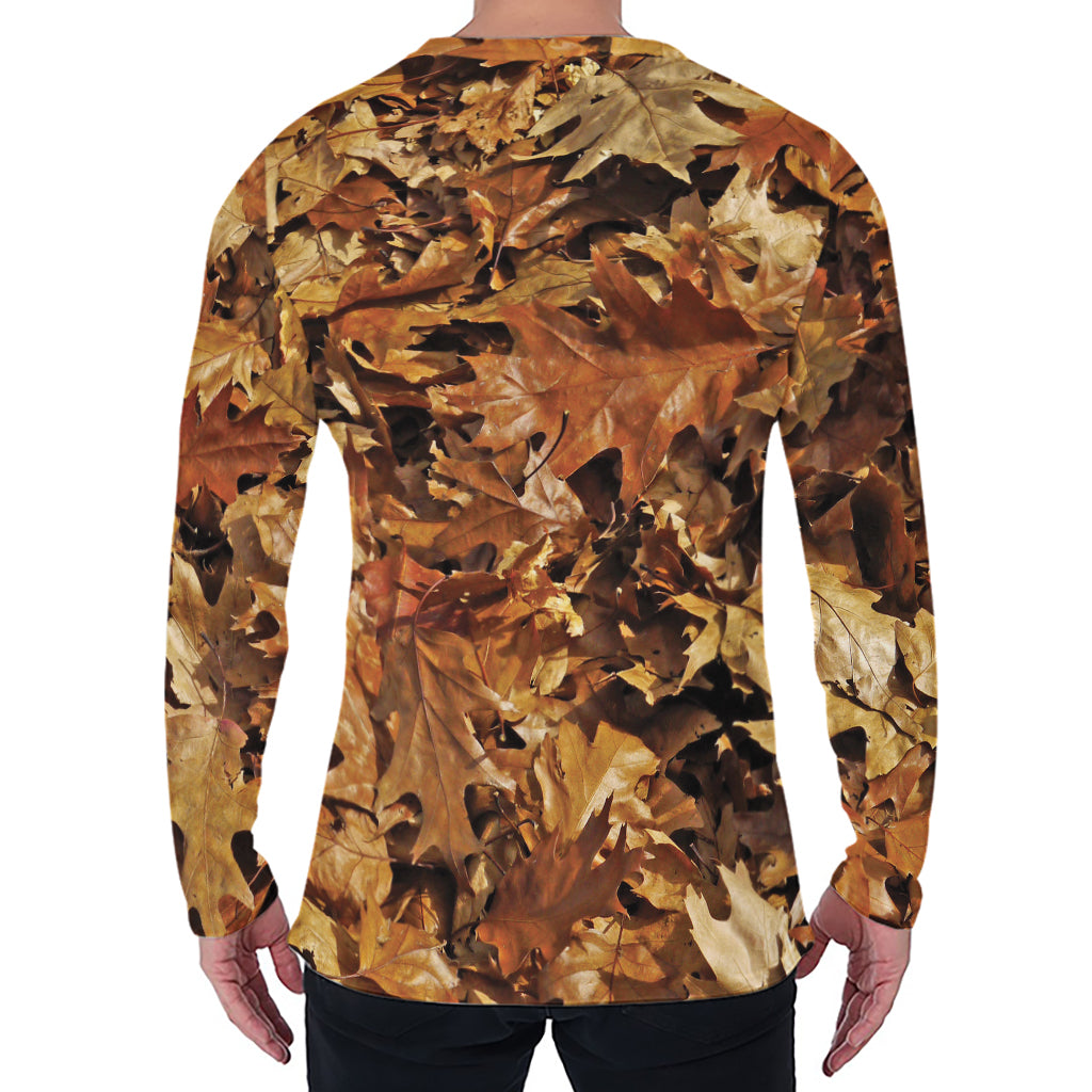 Fall Leaves Hunting Camouflage Print Men's Long Sleeve T-Shirt