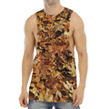 Fall Leaves Hunting Camouflage Print Men's Muscle Tank Top