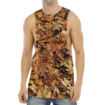 Fall Leaves Hunting Camouflage Print Men's Muscle Tank Top