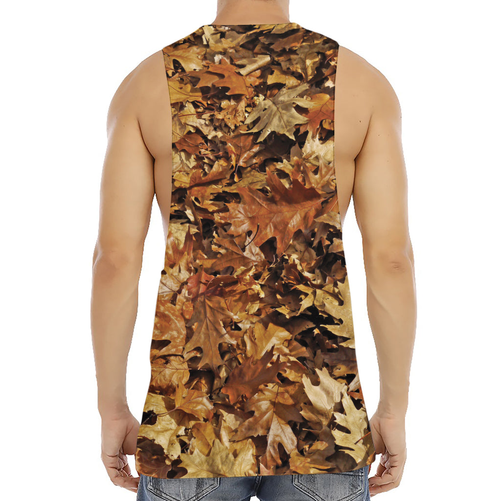 Fall Leaves Hunting Camouflage Print Men's Muscle Tank Top