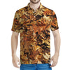 Fall Leaves Hunting Camouflage Print Men's Polo Shirt