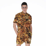 Fall Leaves Hunting Camouflage Print Men's Rompers