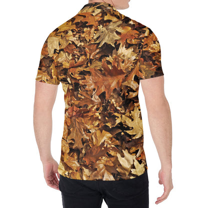 Fall Leaves Hunting Camouflage Print Men's Shirt