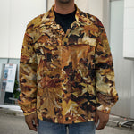 Fall Leaves Hunting Camouflage Print Men's Shirt Jacket