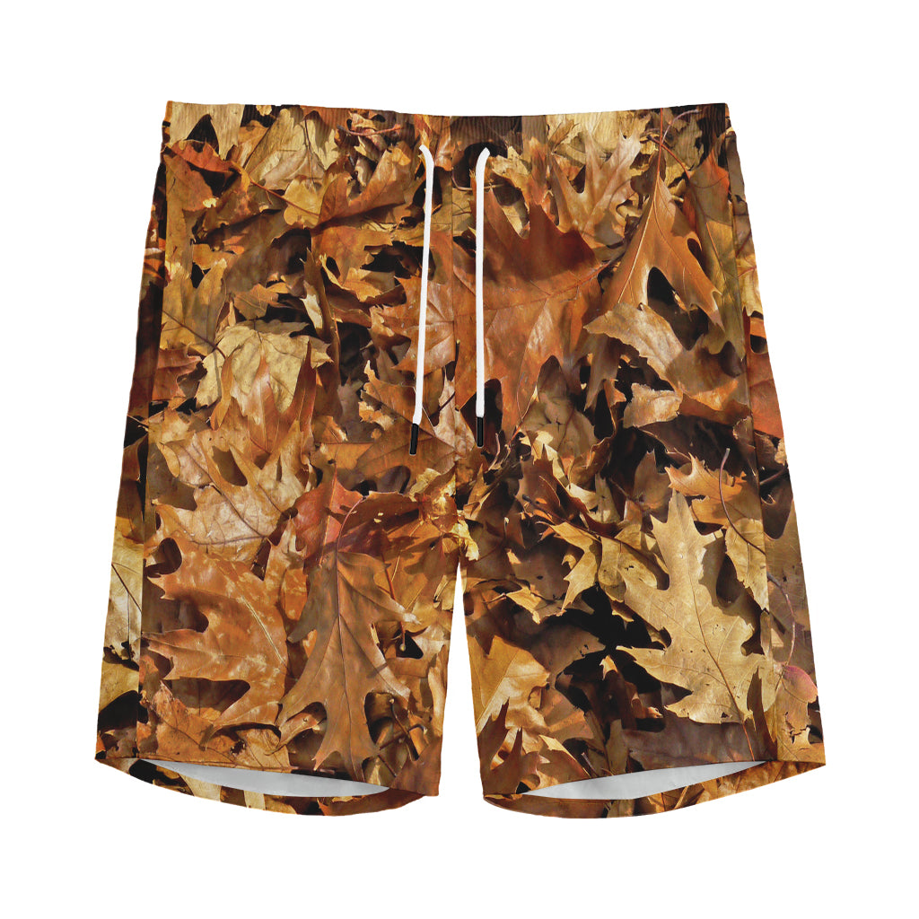 Fall Leaves Hunting Camouflage Print Men's Sports Shorts