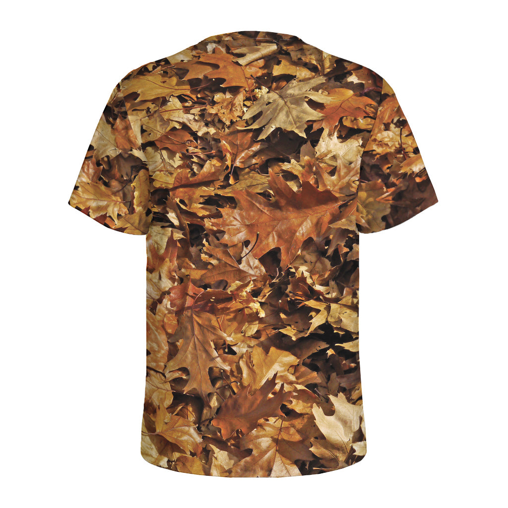 Fall Leaves Hunting Camouflage Print Men's Sports T-Shirt