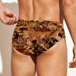 Fall Leaves Hunting Camouflage Print Men's Swim Briefs