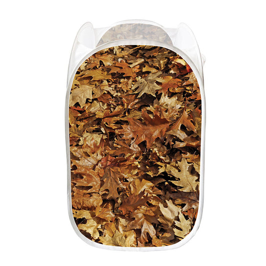 Fall Leaves Hunting Camouflage Print Mesh Laundry Hamper