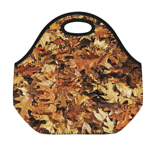 Fall Leaves Hunting Camouflage Print Neoprene Lunch Bag