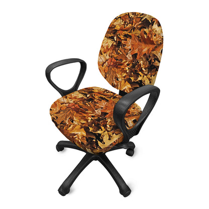 Fall Leaves Hunting Camouflage Print Office Chair Cover