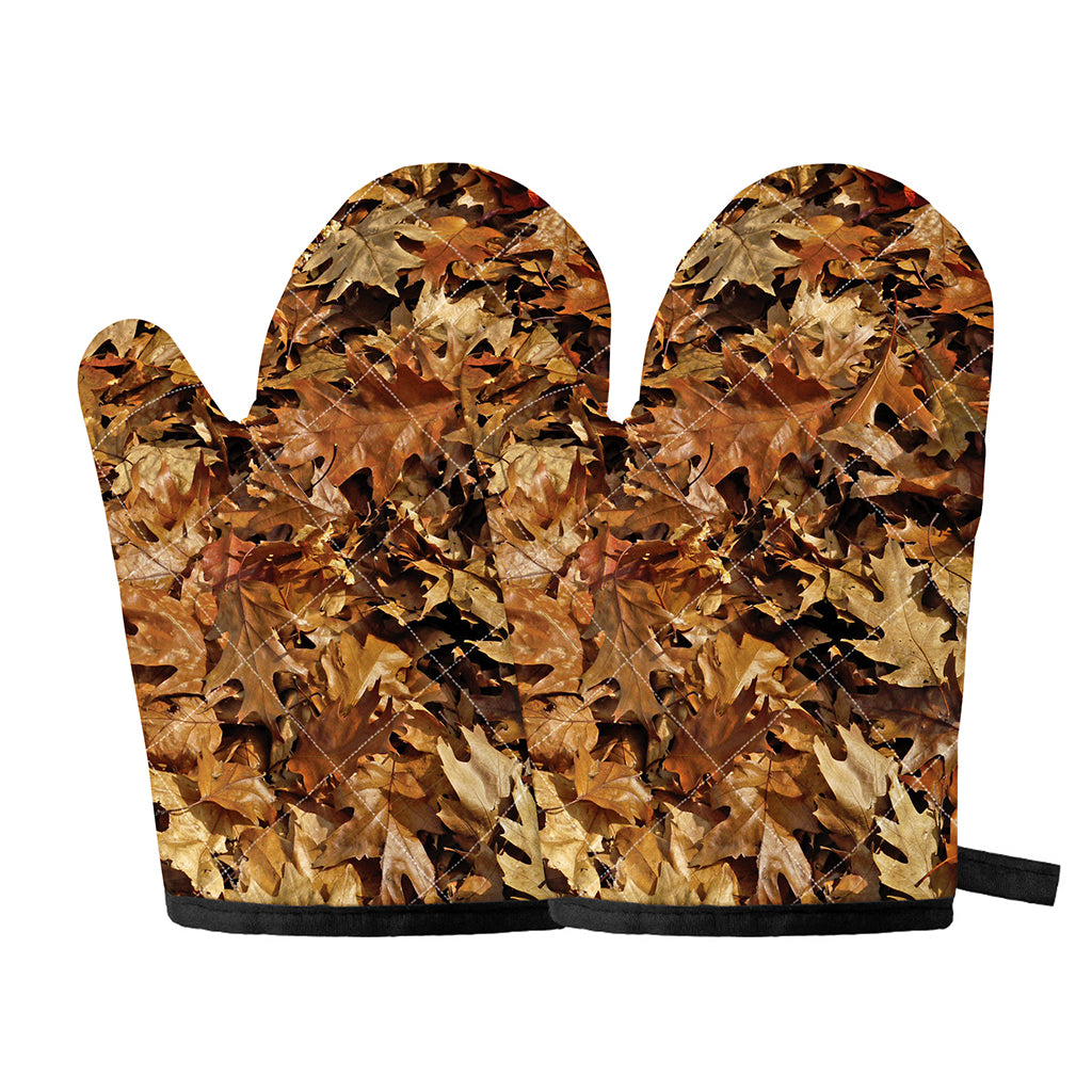 Fall Leaves Hunting Camouflage Print Oven Mitts