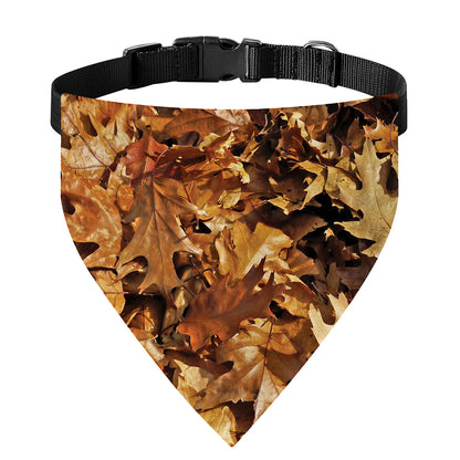 Fall Leaves Hunting Camouflage Print Over The Collar Dog Bandana
