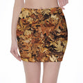 Fall Leaves Hunting Camouflage Print Pencil Mini Skirt