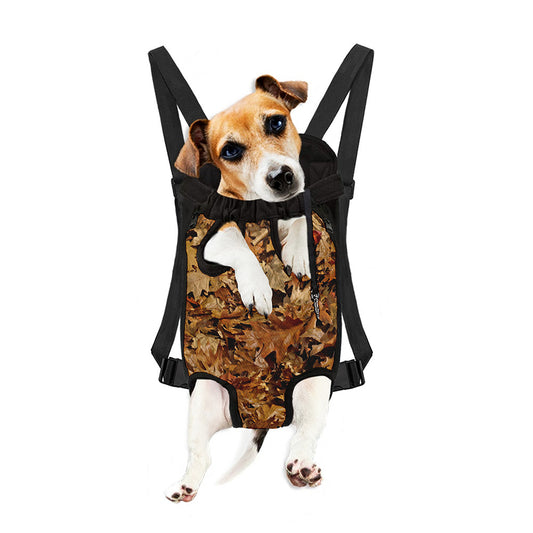 Fall Leaves Hunting Camouflage Print Pet Carrier Backpack