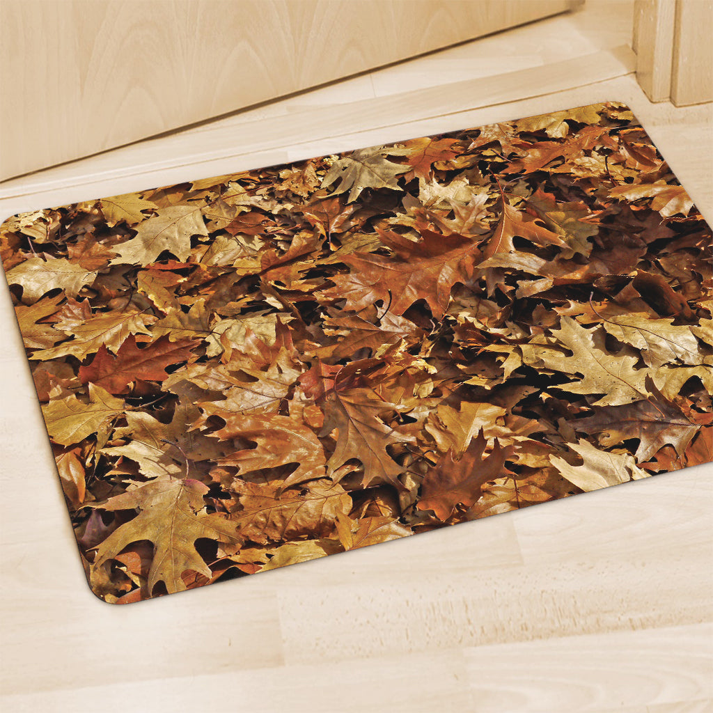 Fall Leaves Hunting Camouflage Print Polyester Doormat