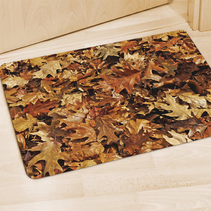 Fall Leaves Hunting Camouflage Print Polyester Doormat