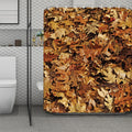 Fall Leaves Hunting Camouflage Print Polyester Shower Curtain
