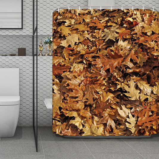 Fall Leaves Hunting Camouflage Print Polyester Shower Curtain