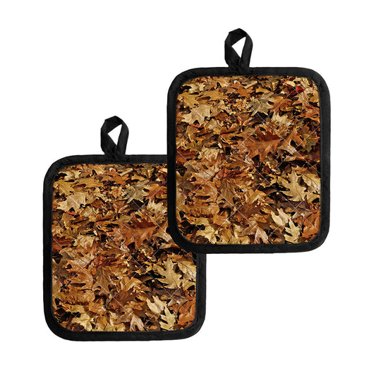 Fall Leaves Hunting Camouflage Print Pot Holders