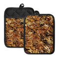 Fall Leaves Hunting Camouflage Print Pot Holders With Pocket
